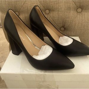 Black Chunky Pointed Heels